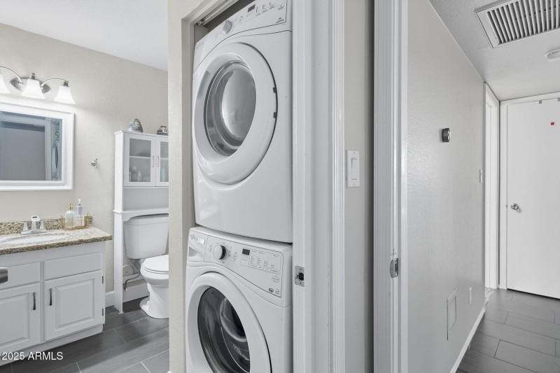 Primary bath and laundry