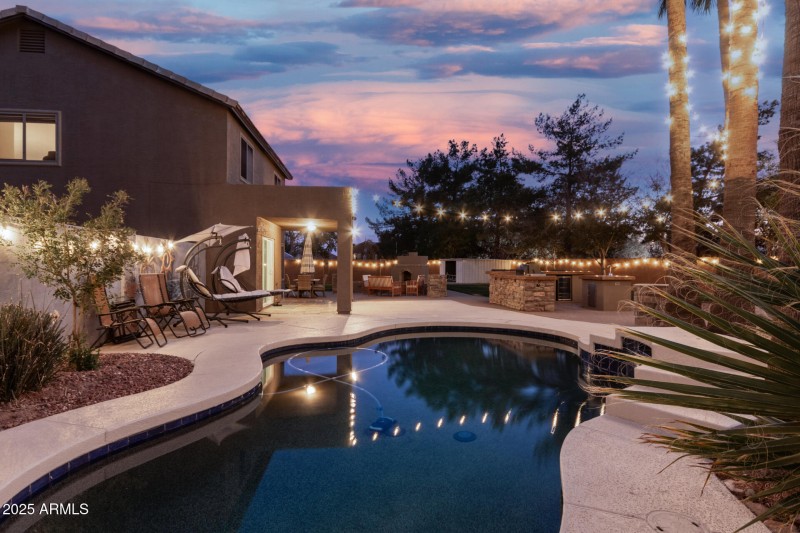 Twilight Poolside Paradise