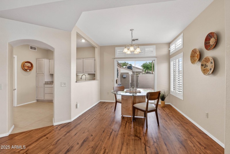 Dining towards Patio and Kitchen