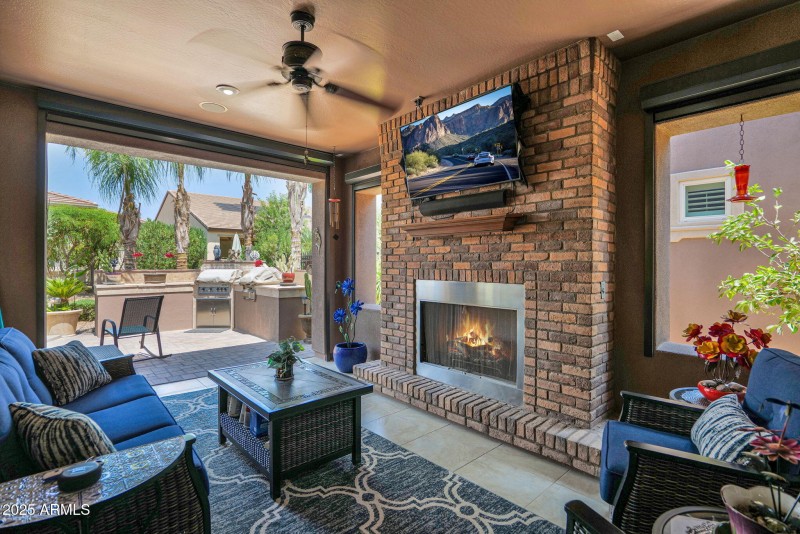 Covered Patio with Fireplace