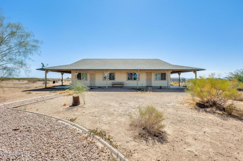 Front view and driveway