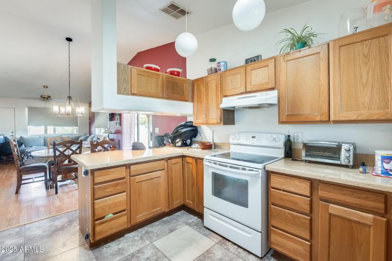 Kitchen opens into great room