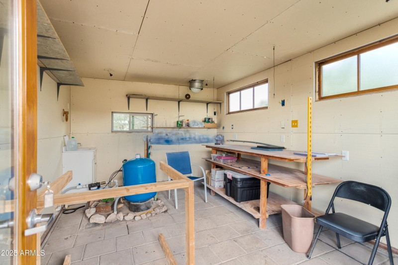 Well house, battery storage, workshop