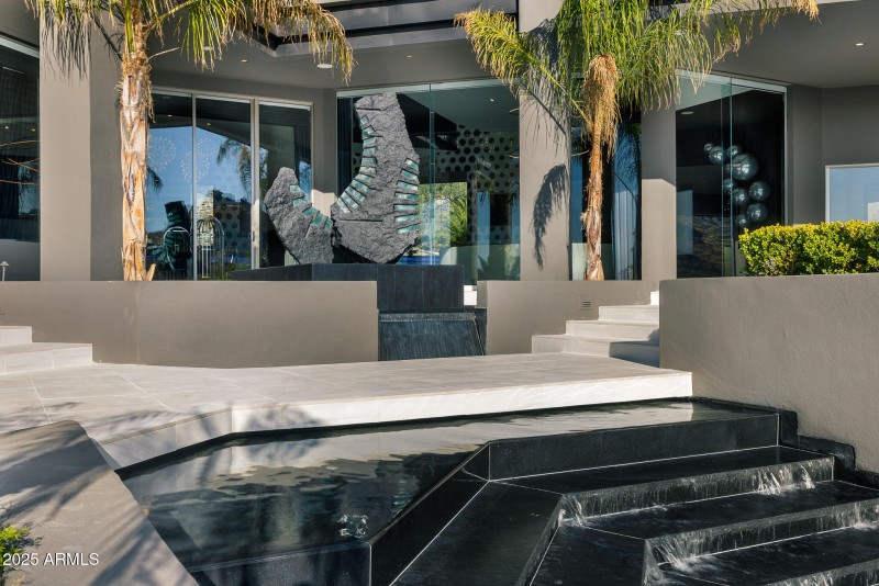 backyard fountain feature