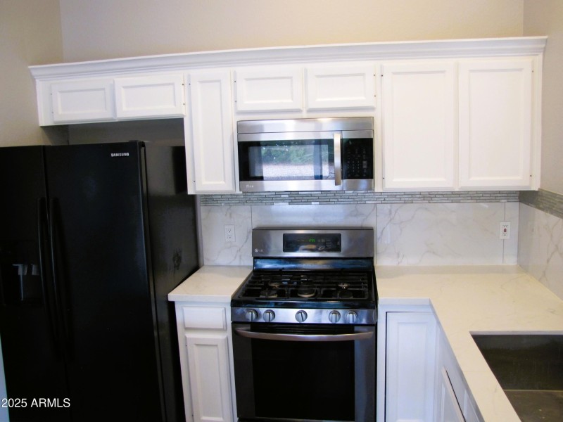 Refrigerator, gas range, microwave