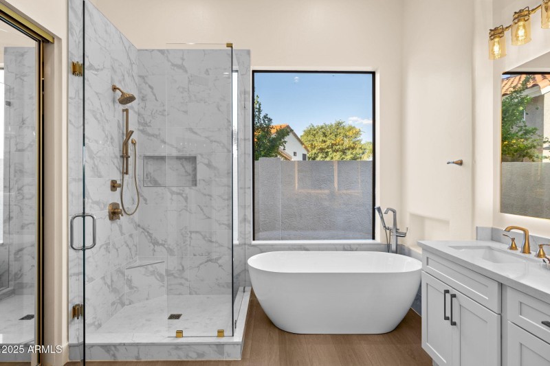 Completely remodeled primary bathroom