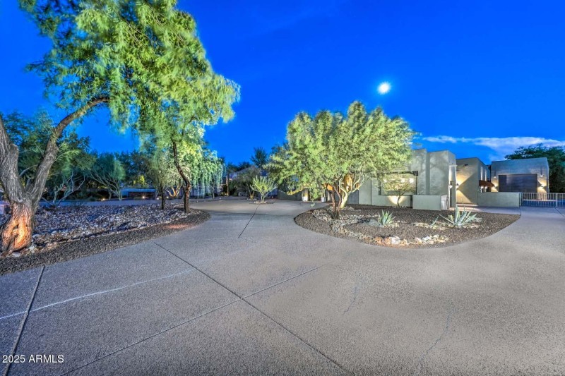 Night-Front Driveway