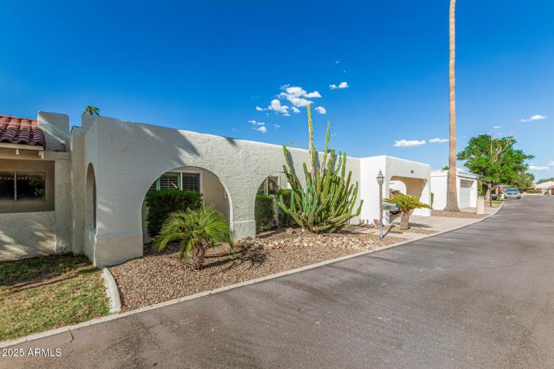 desert landscaping in front