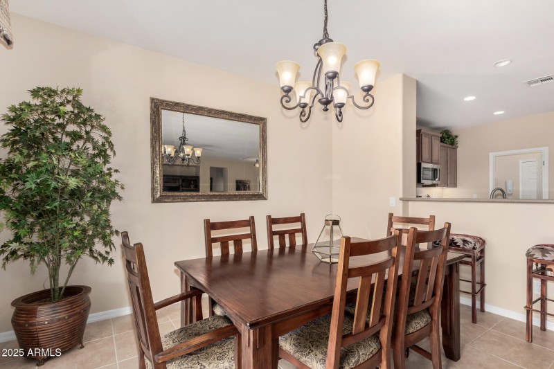Dining with Kitchen Buffet area