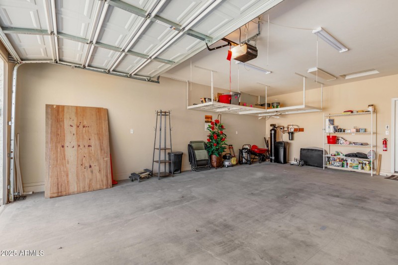 Oversized Garage w/ above Shelving