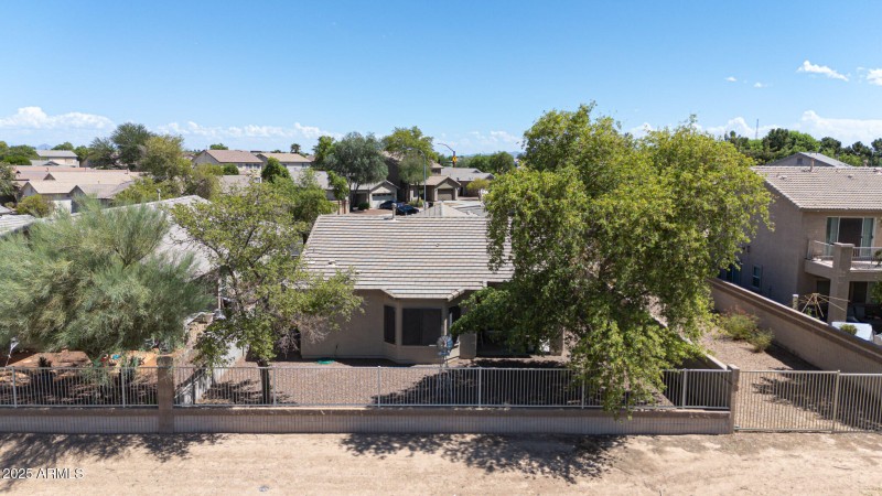 Backyard has view fence