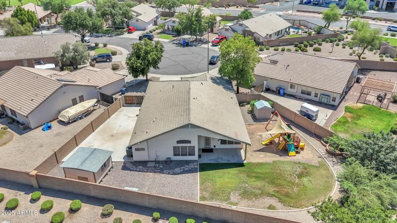 over view of backyard