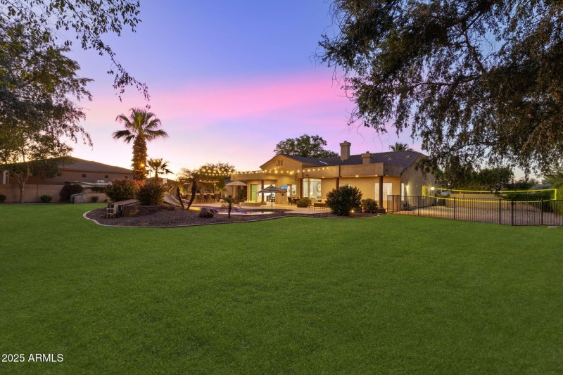 Backyard Corner Twilight View