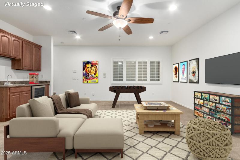 Basement - virtually staged
