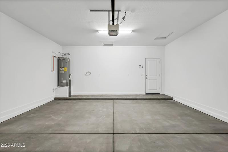 Garage with water softener loop installe
