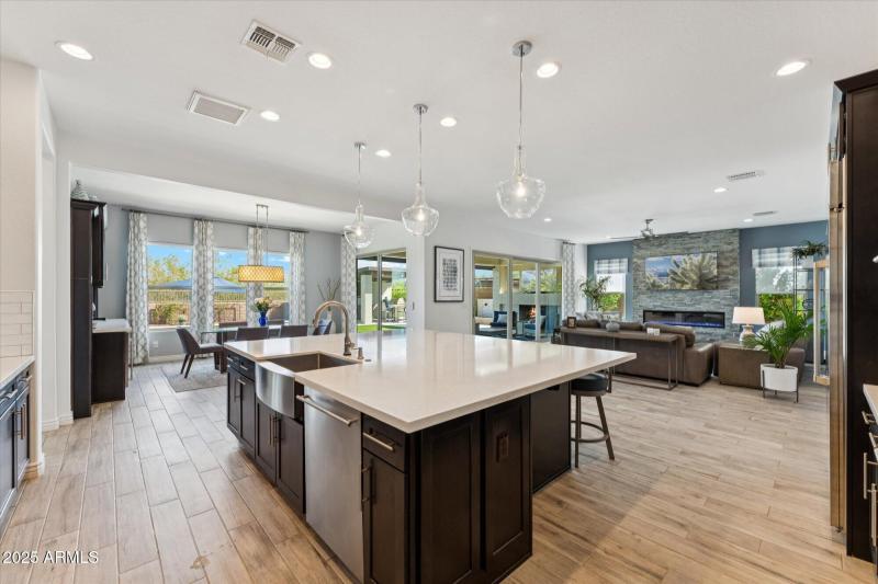Kitchen opens to Living Room