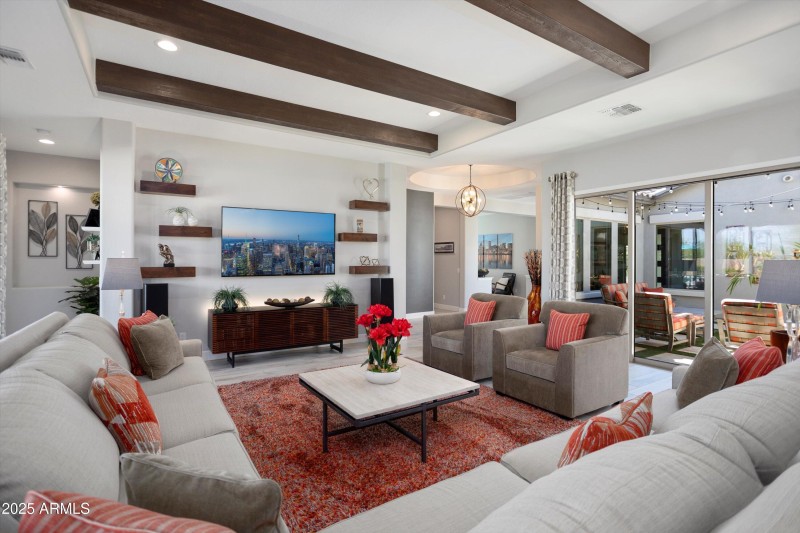 Beams at Ceiling in Great Room