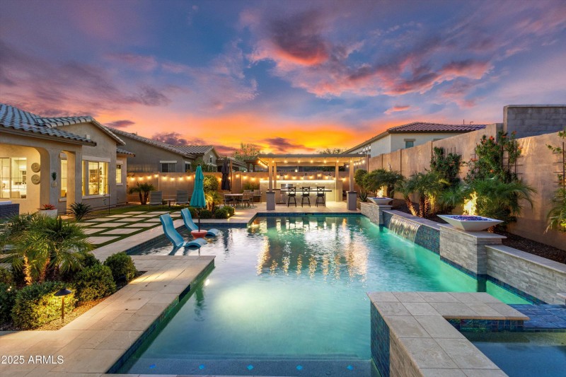 Spa at Backyard at Twilight