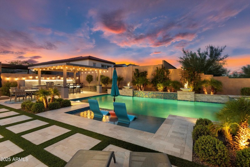 POOL at Backyard at Twlight