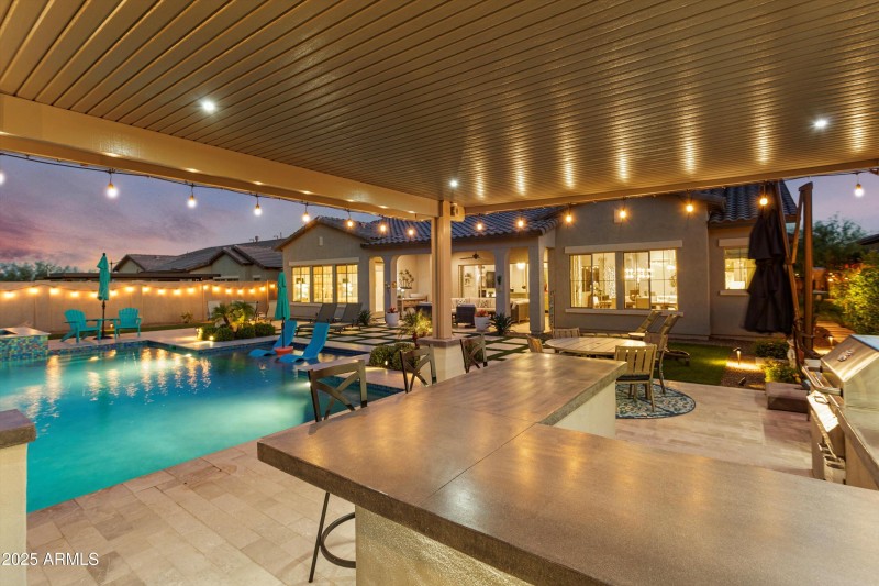 Outdoor Kitchen & Bar at Twilight