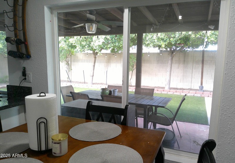 View from Eat-in Kitchen to Back Yard