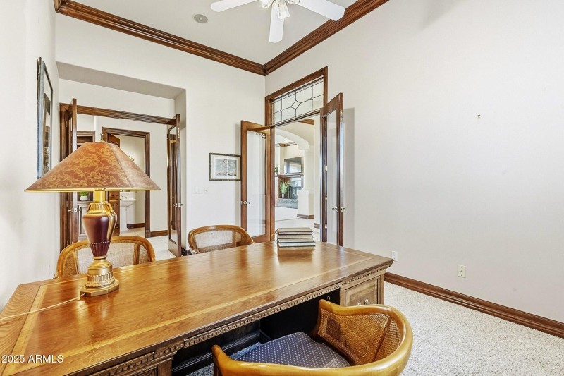 Office with Two Sets of French Doors