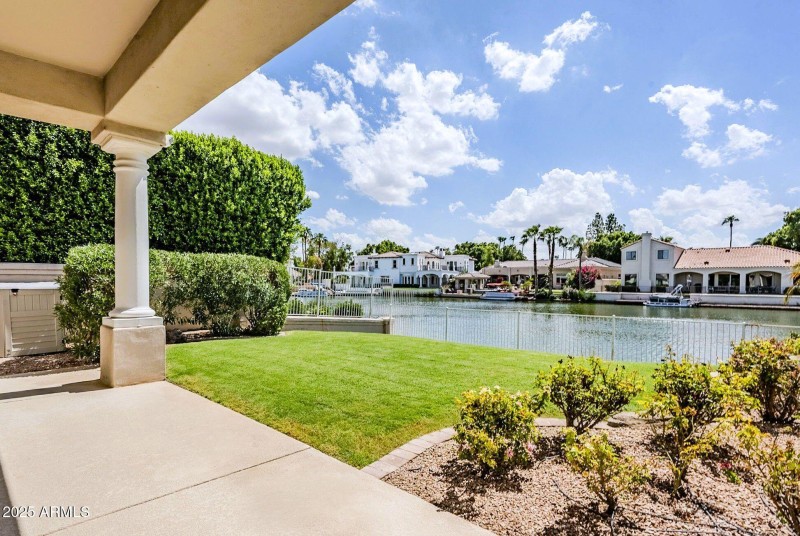 Covered Patio and Grassy Play Area