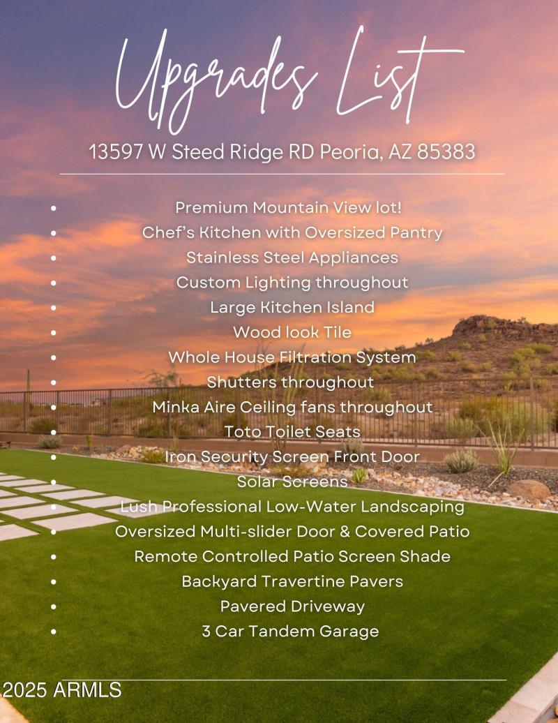 Upgrades List Steed Ridge