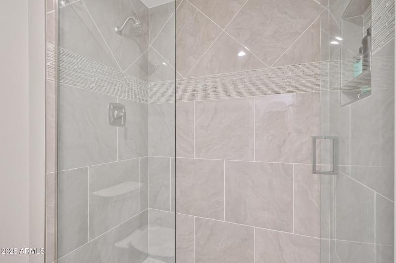 Tiled walk-in shower