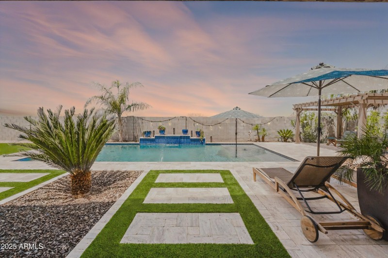 Backyard Pool Sunset Silverleaf