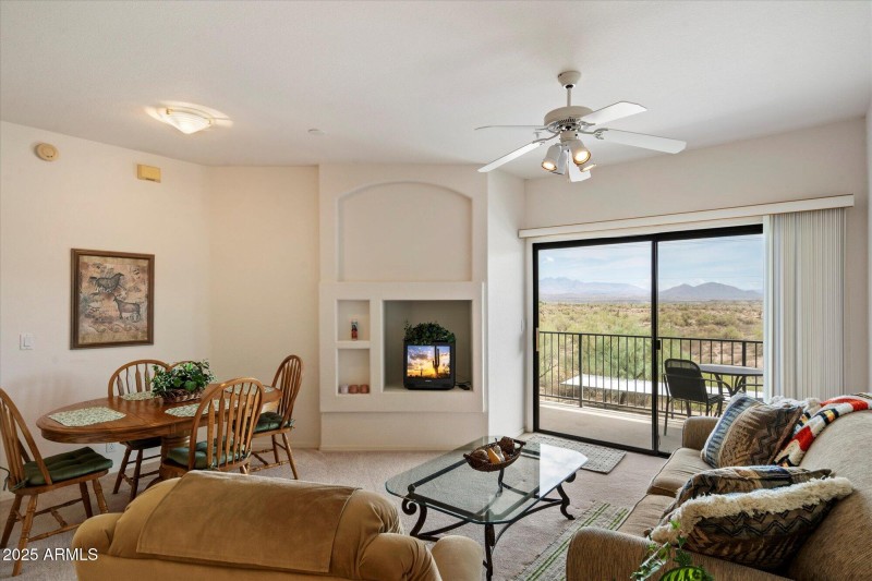 Spacious Living Room with Mountain Views