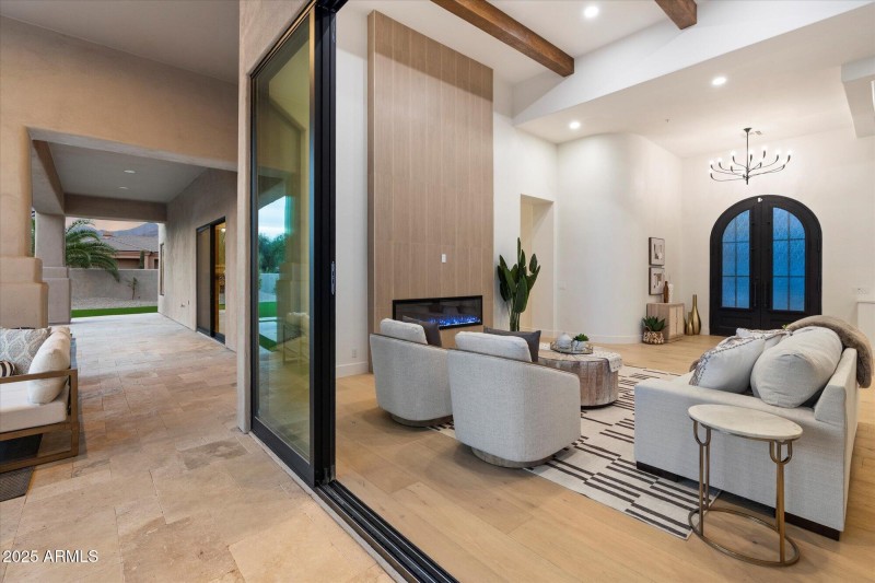 Wall length sliding doors to rear patio