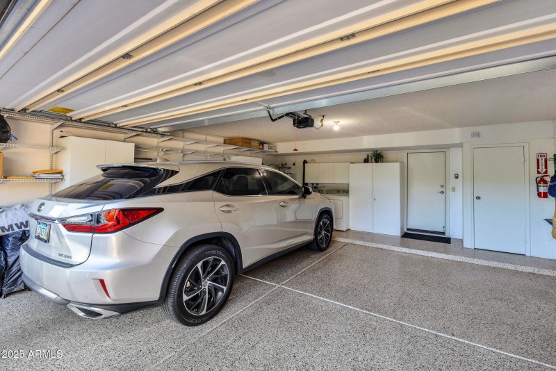 Garage with storage & epoxy floor