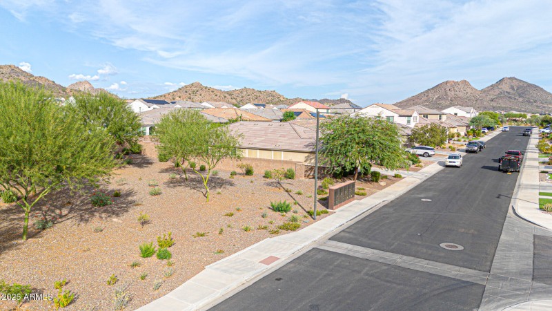 Private landscaped area next to home