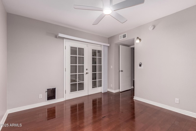 master bedroom with French doors
