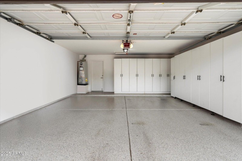 Epoxied Garage with Cabinets