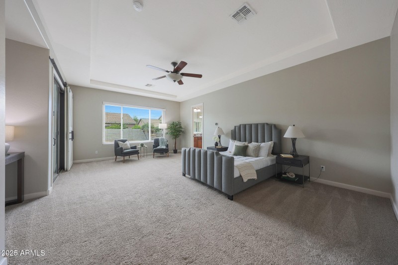 Views to backyard from owners suite