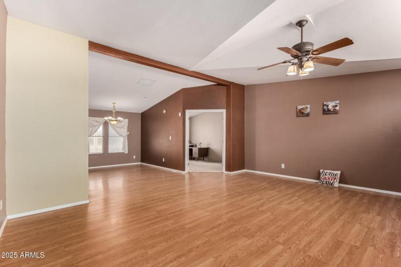 Front room/Dining to Den