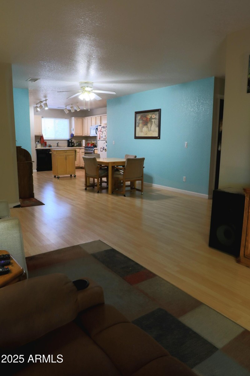Living room to dining area