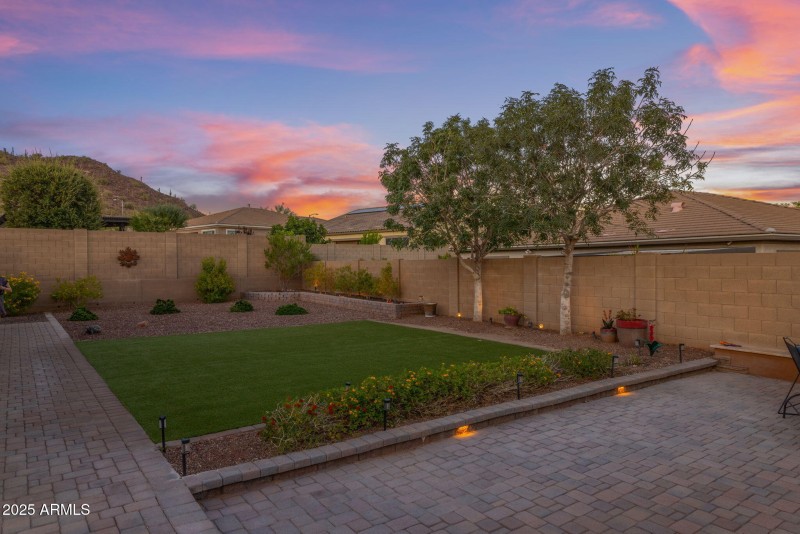 Newly Landscaped Yard With Turf & Pavers