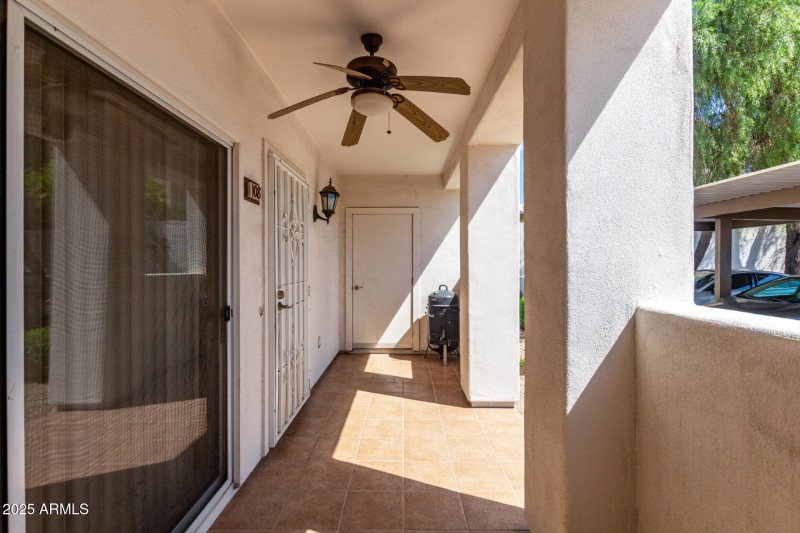 Covered Patio with 2 storage closets