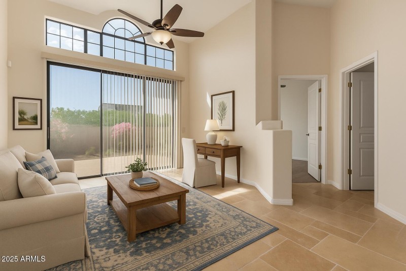 Den virtually staged