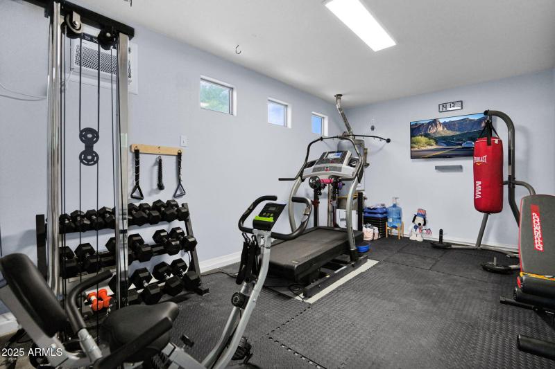 3rd Bay Garage used as Gym has AC