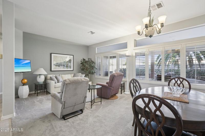 Living room and dining area
