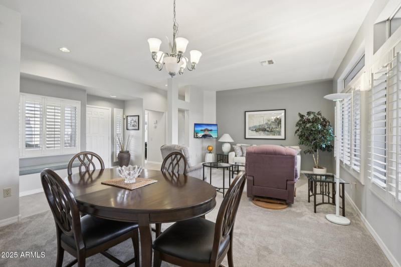 Living room and dining area