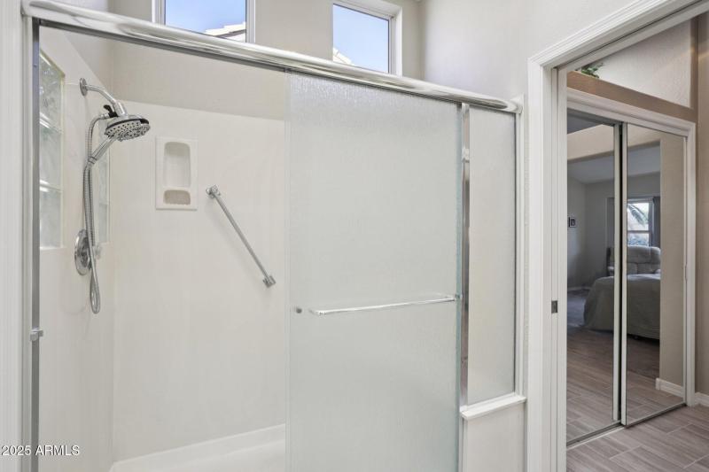 Shower in Primary bathroom