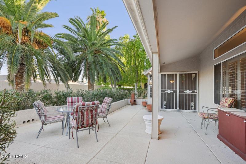 Landscaped back patio