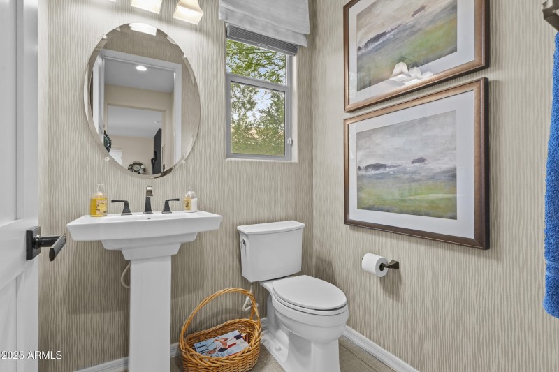 Convenient main floor powder bath