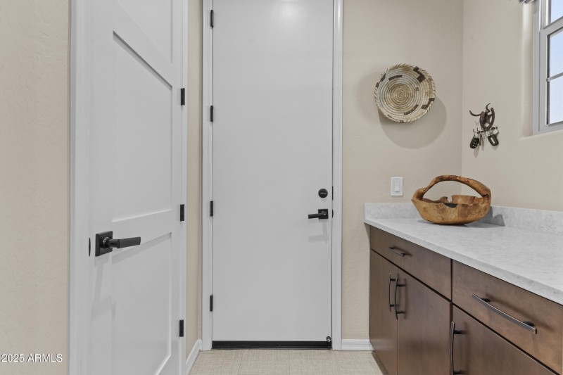 Entry to RV garage w/drop station