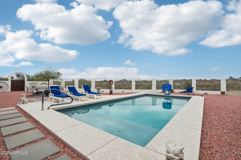 Pool with mountain views
